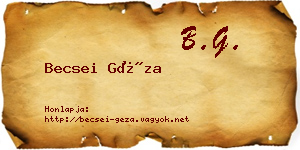 Becsei Géza névjegykártya