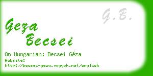 geza becsei business card